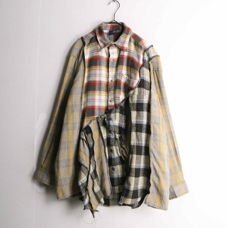 remake "再構築" asymmetry check shirt