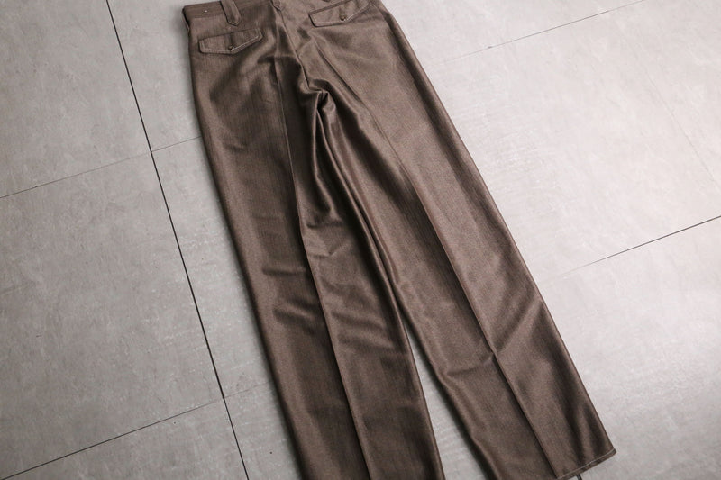 brown stitch design western pants