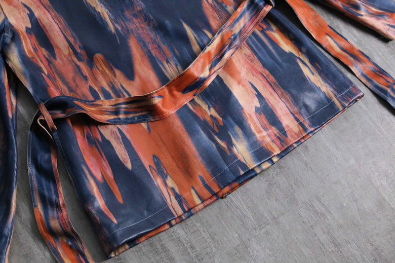2000s abstract pattern double riders jacket