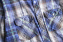 "RUSTIC BLUE" plaid flannel shirt