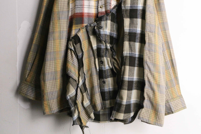 remake "再構築" asymmetry check shirt