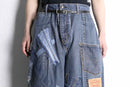 Re:make patchwork design buggy denim pants