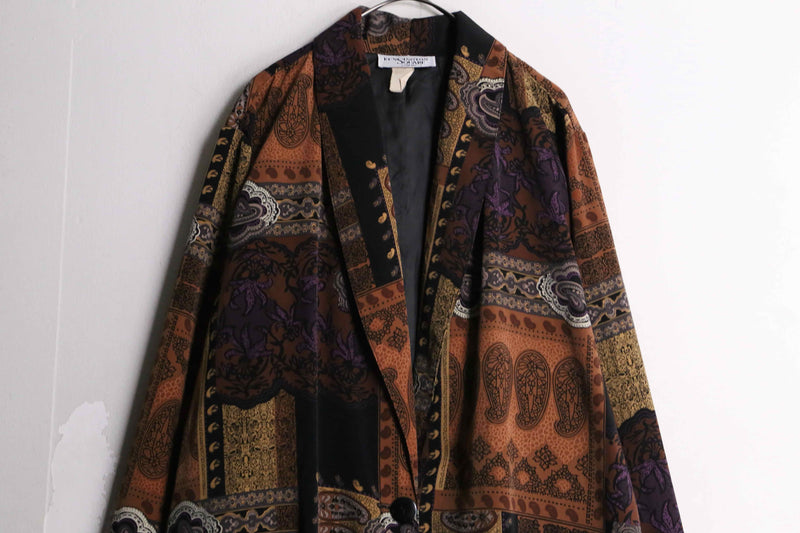 multi dark tone paisley pattern easy tailored jacket