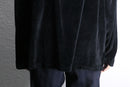 black velour oversized pocket long sleeve top