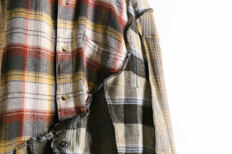 remake "再構築" asymmetry check shirt