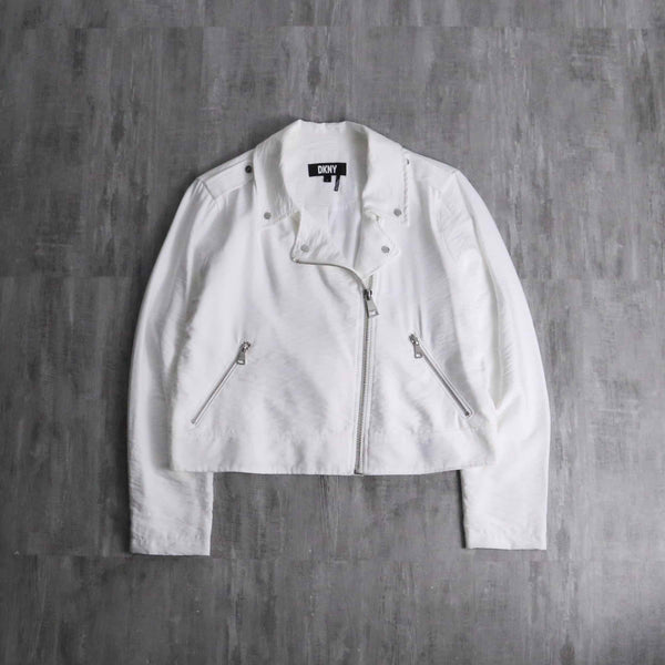 2000s DKNY poly double short riders jacket