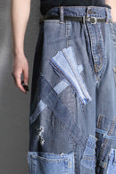 Re:make patchwork design buggy denim pants