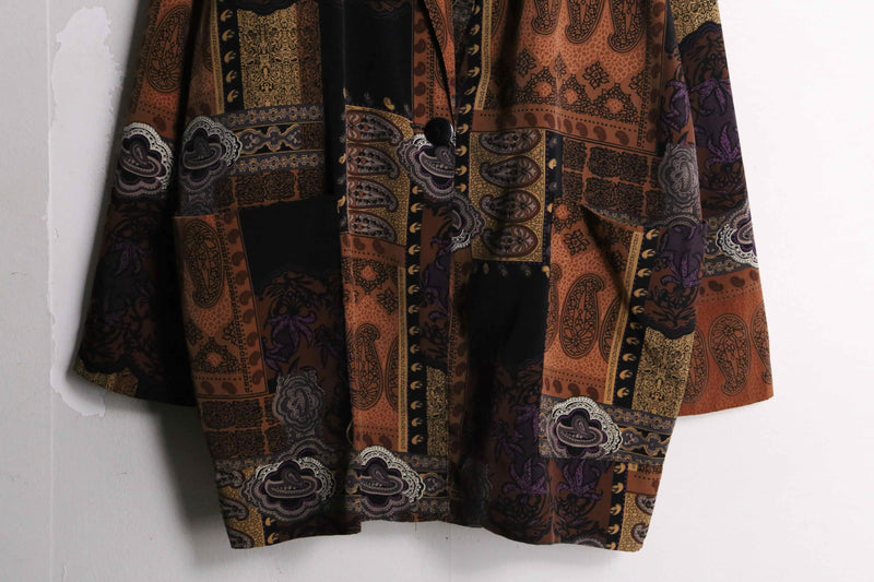 multi dark tone paisley pattern easy tailored jacket