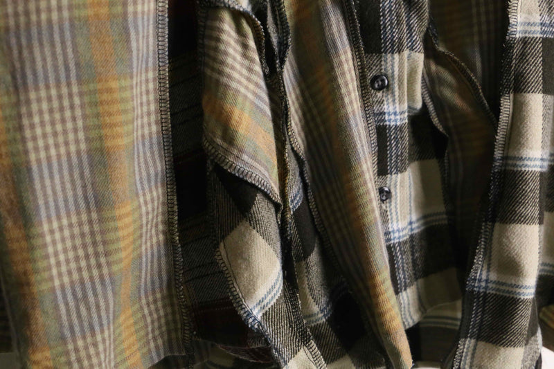 remake "再構築" asymmetry check shirt