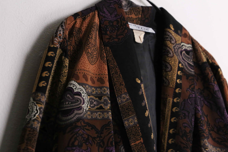 multi dark tone paisley pattern easy tailored jacket