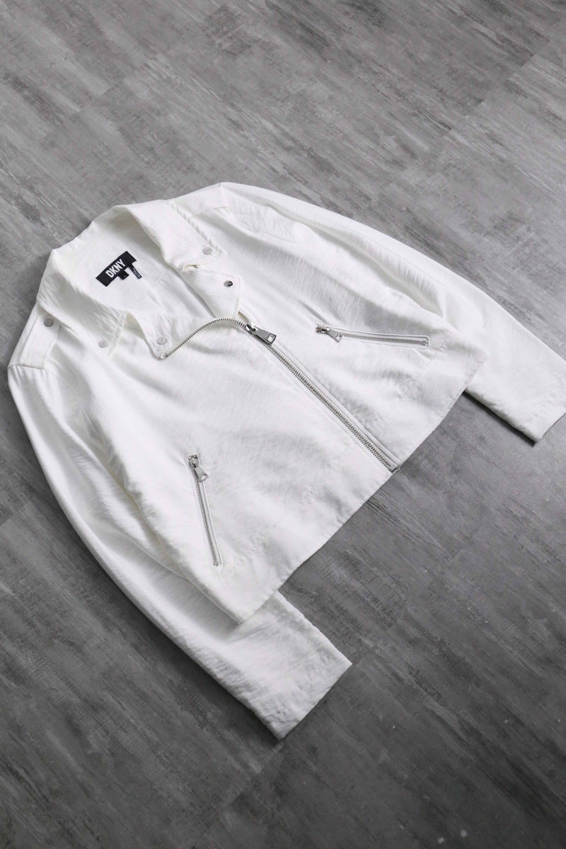 2000s DKNY poly double short riders jacket