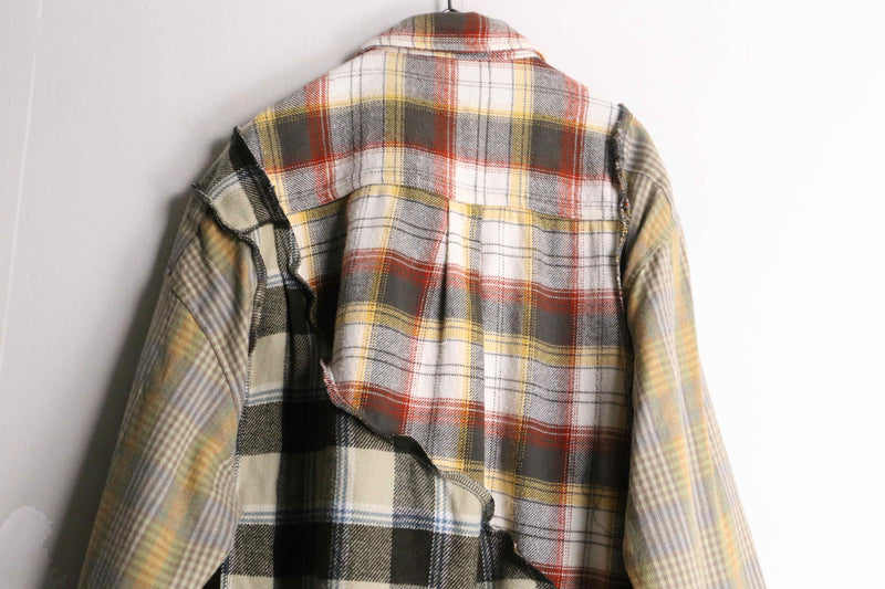 remake "再構築" asymmetry check shirt