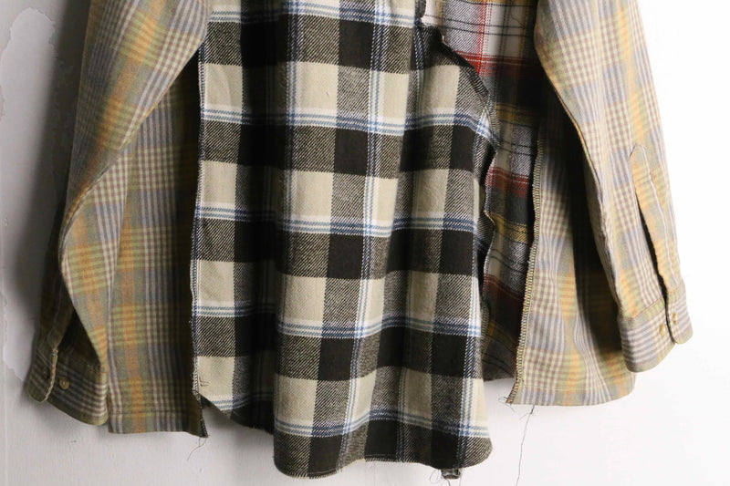 remake "再構築" asymmetry check shirt