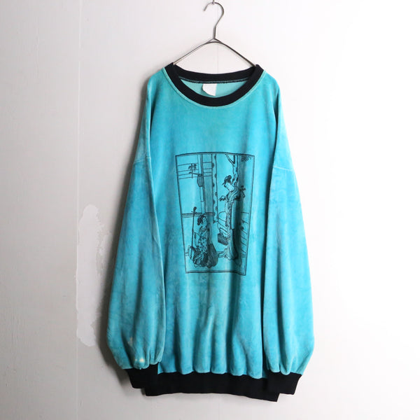 japan painting design velours pullover