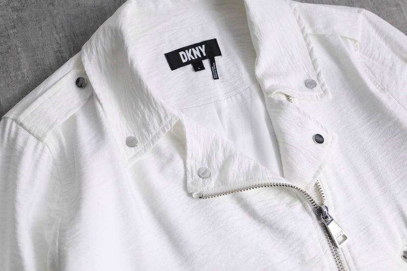 2000s DKNY poly double short riders jacket