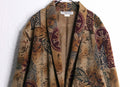 brown botanical pattern easy tailored jacket
