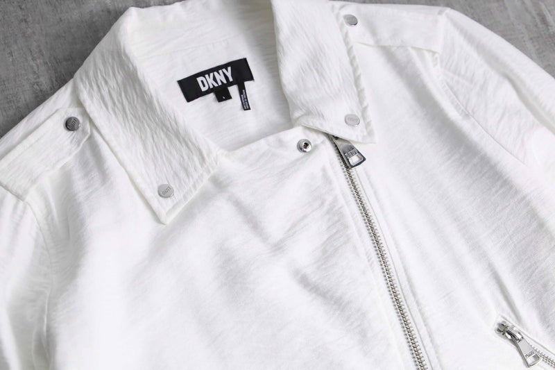2000s DKNY poly double short riders jacket