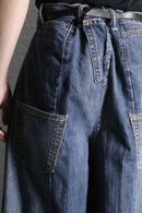 Re:make patchwork design buggy denim pants