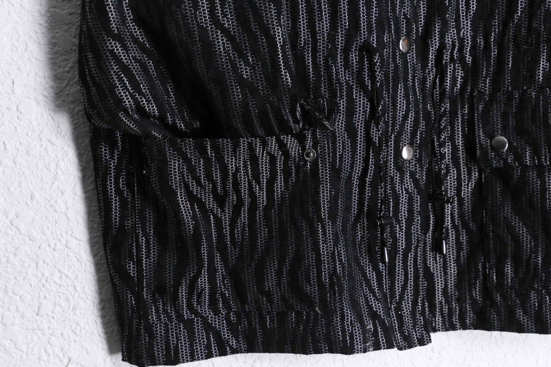 metallic gray zebra jacquard weave pattern middle jacket