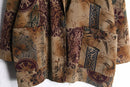 brown botanical pattern easy tailored jacket