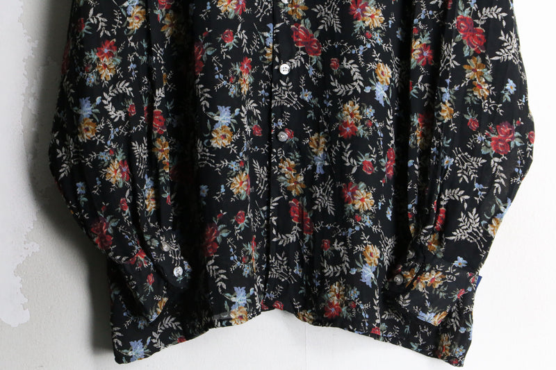 "GUESS JEANS" black base flower design shirt