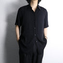 black poly jacquard S/S shirt