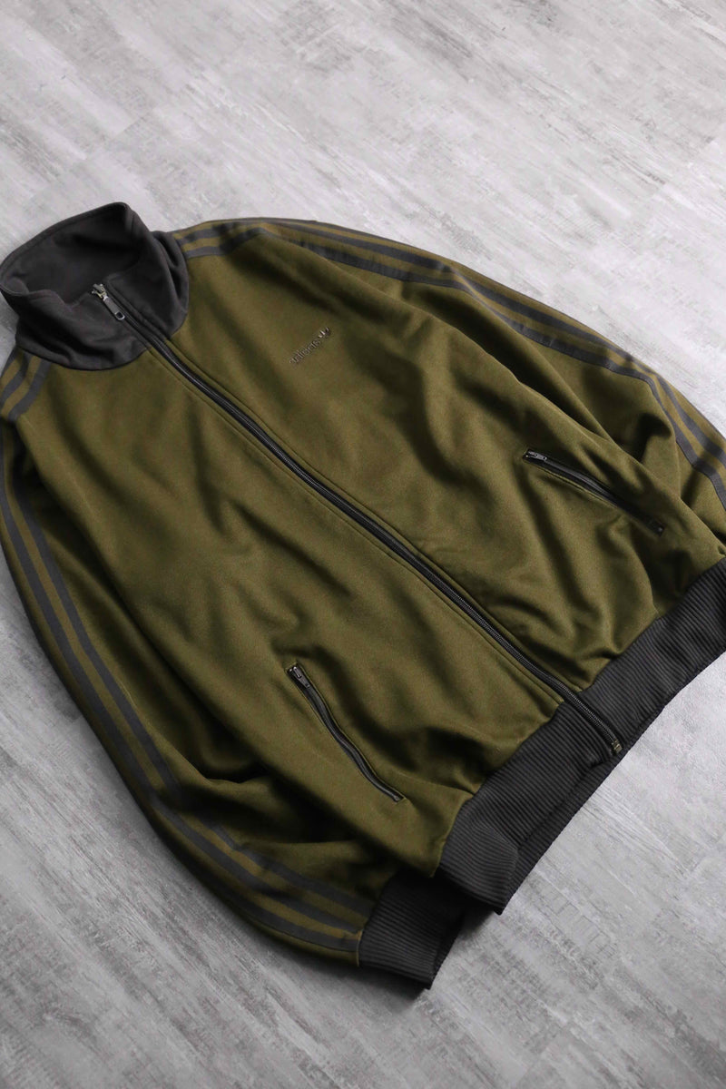 00's "adidas" moss green track jacket