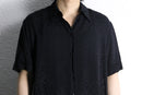 black poly jacquard S/S shirt