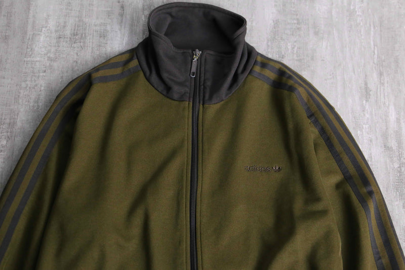 00's "adidas" moss green track jacket