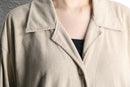 paisley pattern beige long shirt jacket