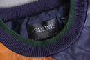 “SAXONY” leather × suède switch patterned knit pullover