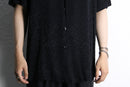 black poly jacquard S/S shirt