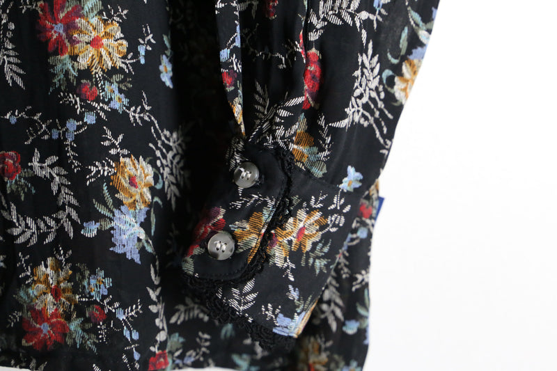 "GUESS JEANS" black base flower design shirt