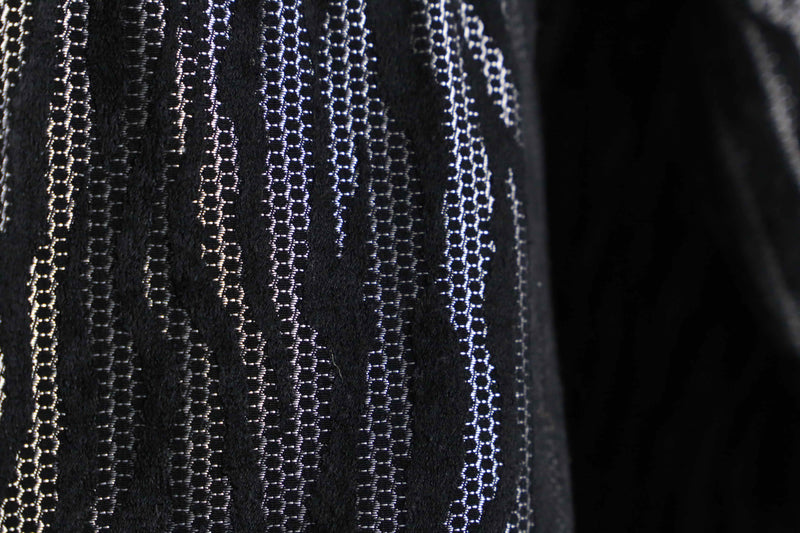 metallic gray zebra jacquard weave pattern middle jacket