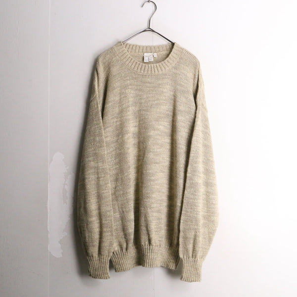 natural beige low gauge linen knit