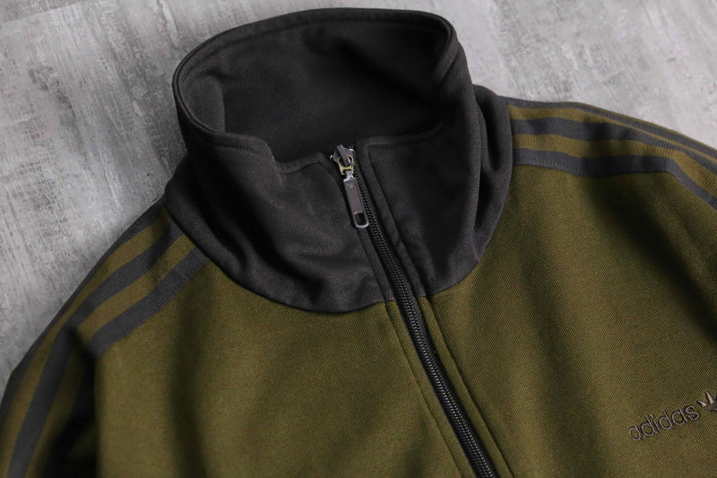 00's "adidas" moss green track jacket