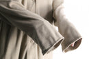 paisley pattern beige long shirt jacket