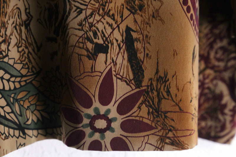 brown botanical pattern easy tailored jacket