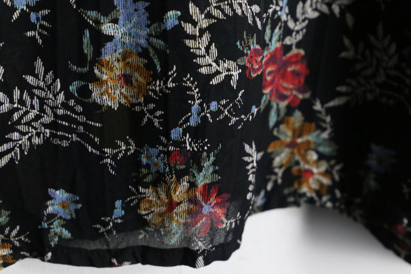 "GUESS JEANS" black base flower design shirt