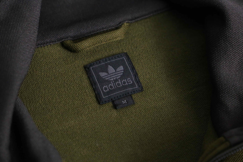 00's "adidas" moss green track jacket