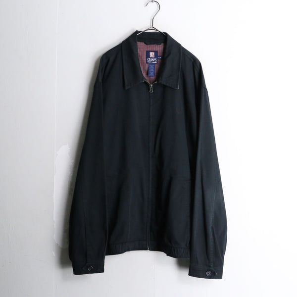 "CHAPS RL" black cotton drizzle jacket