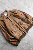 80’s fade brown a-2 type leather jacket