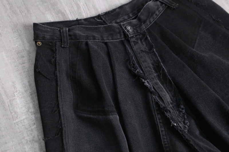 "Re:make" extra buggy denim pants
