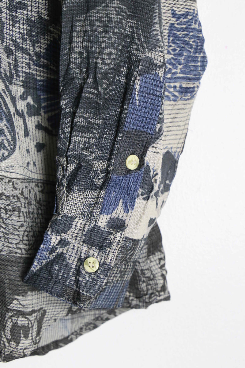 "GOOUCH" total pattern silk × linen shirt