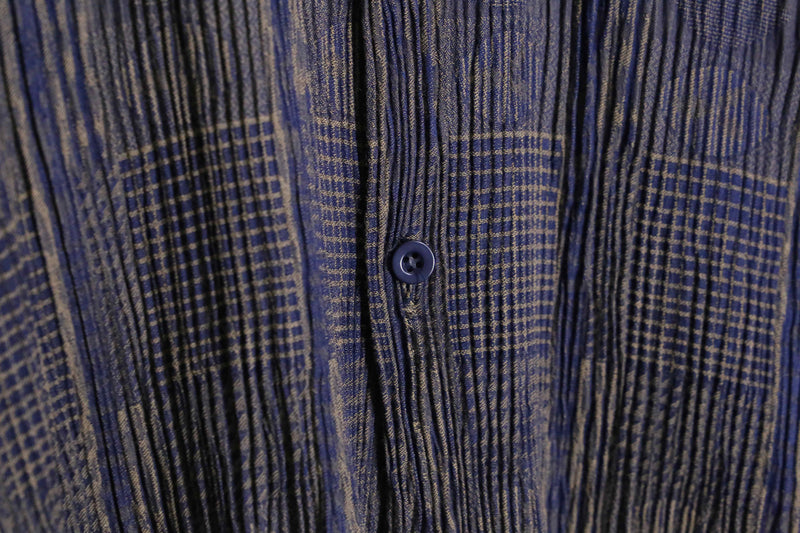 "PRONTI" pleats geometry pattern L/S shirt