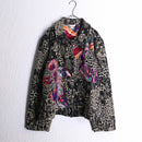 flower × paisley embroidery gobelin jacket
