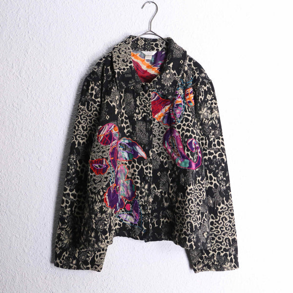 flower × paisley embroidery gobelin jacket