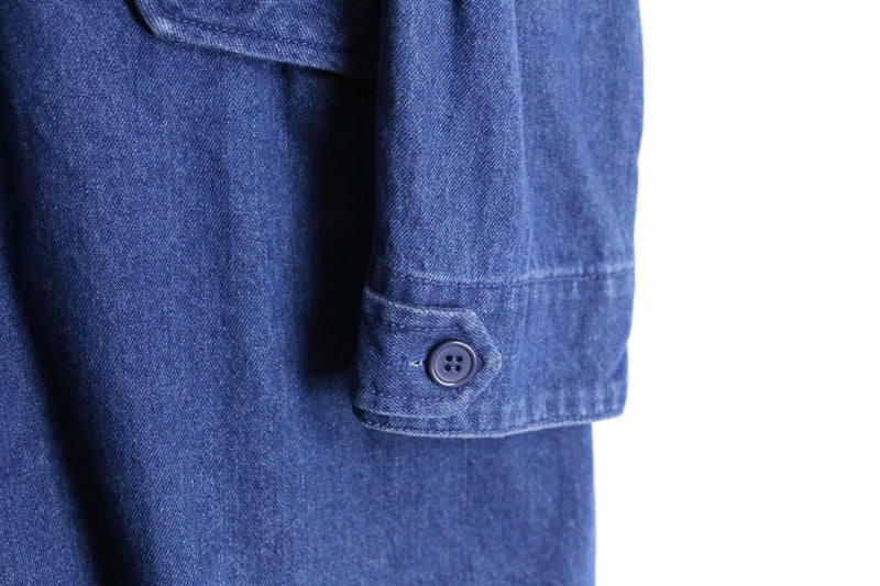 indigo blue denim mods coat