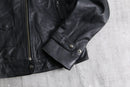 black leather double riders jacket