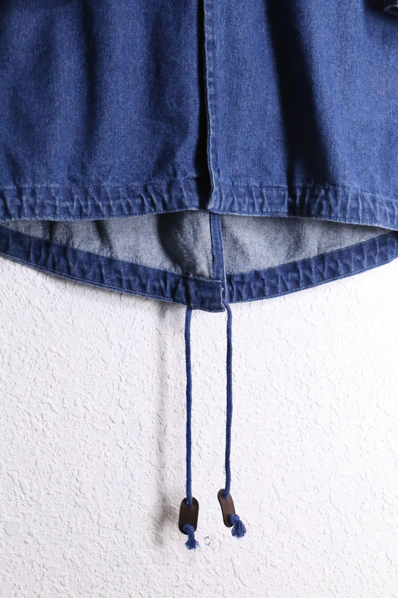 indigo blue denim mods coat